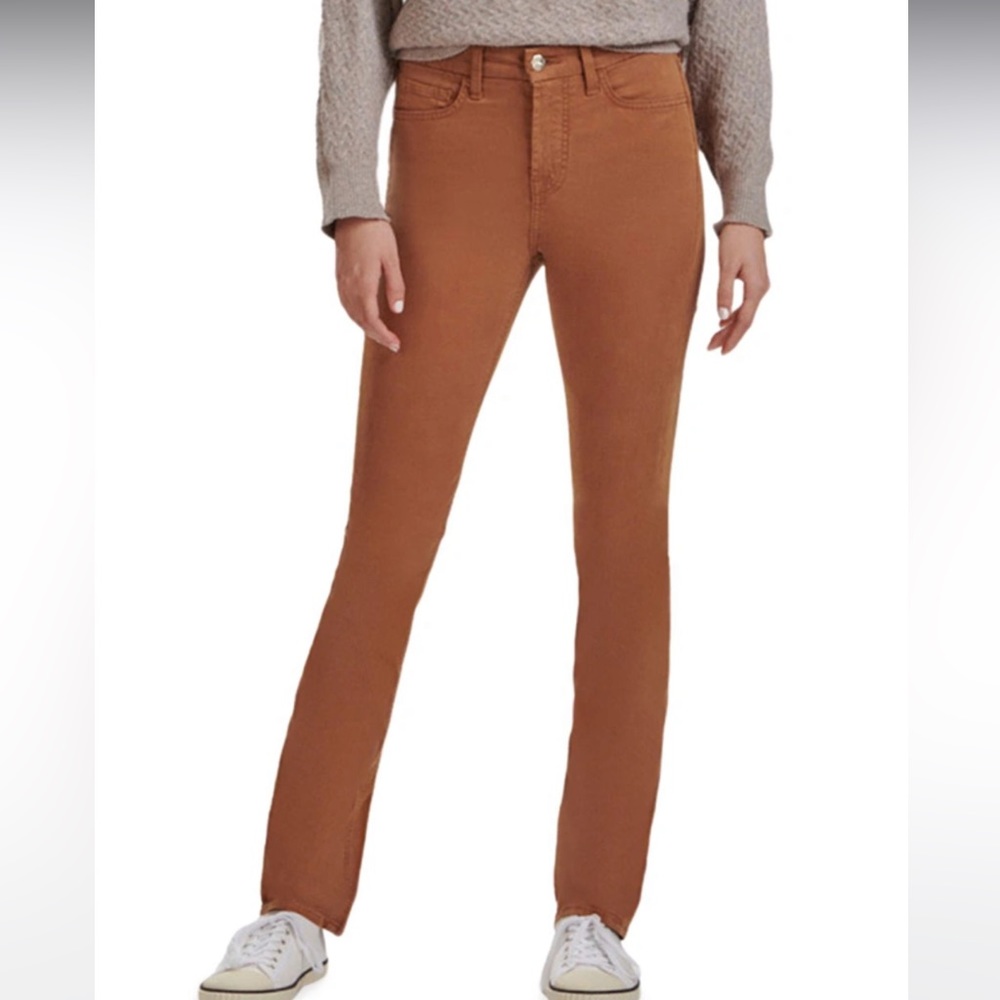 Jenn 7 SLIM MID-RISE STRETCH STRAIGHT JEANS IN AMBER